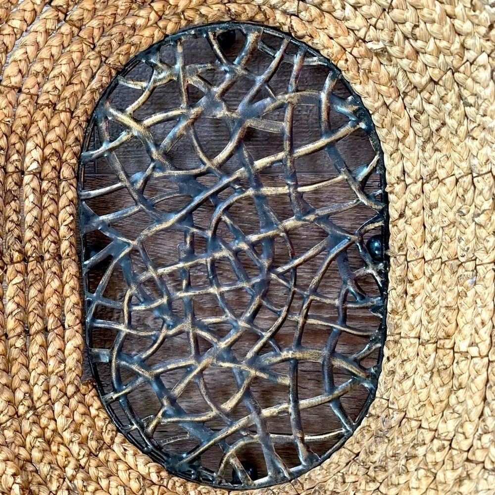 Woven Basket with Metal Frame